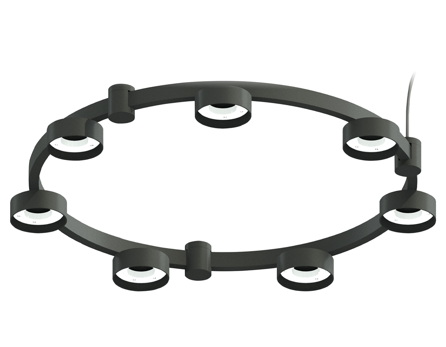 Корпус светильника Techno Ring подвесной для насадок D85 C9238/7 SBK черный песок D635*70.5mm GX53/7 - Viokon.com