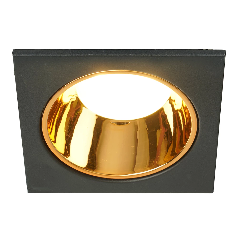 Светильник встраиваемый Feron DL3112 потолочный MR16 G5.3  черный + золото (51409) - Viokon.com