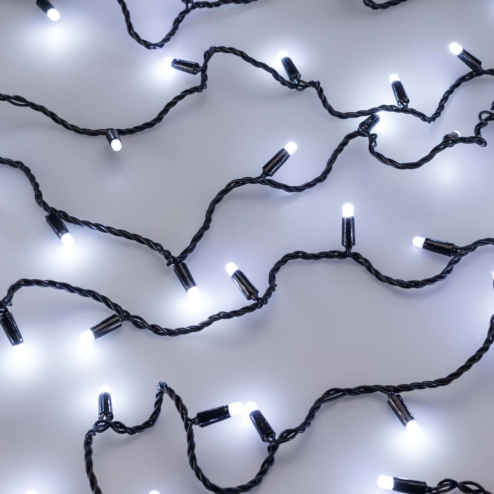 Светодиодная гирлянда ARD-STRING-CLASSIC-10000-BLACK-100LED-MILK-FLASH White (230V, 7W) (Ardecoled, IP65) 031207 - Viokon.com
