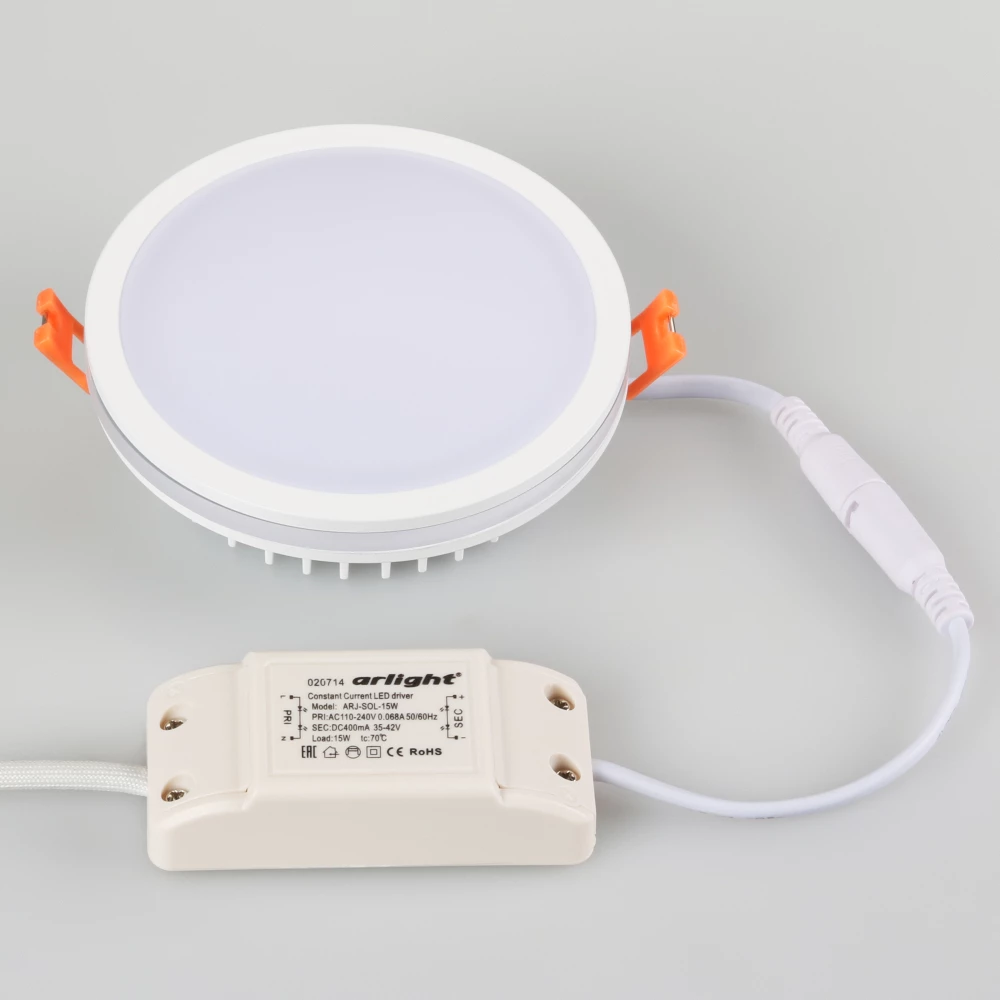 Светодиодная панель LTD-115SOL-15W Warm White (Arlight, IP44 Пластик, 3 года) 020708 - Viokon.com