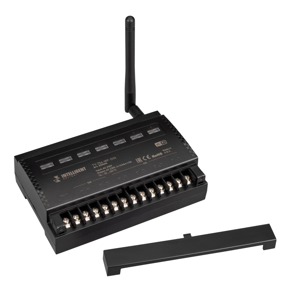 INTELLIGENT ARLIGHT Релейный модуль TY-706-WF-DIN (230V, 2х16A + 4х10А) (IARL, IP20 Пластик, 3 года) 029696 - Viokon.com