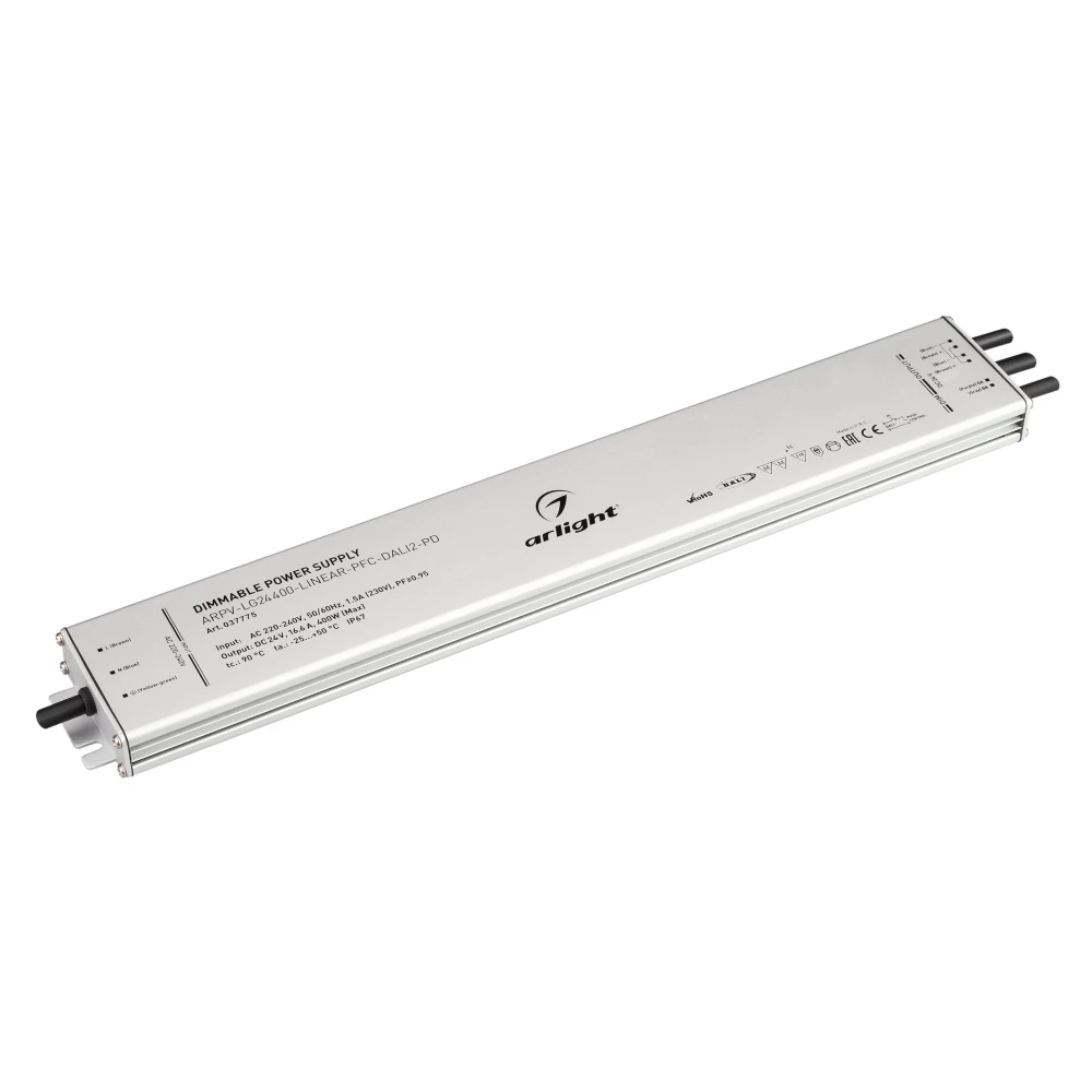 Блок питания ARPV-LG24400-LINEAR-PFC-DALI2-PD (24V, 16.7A, 400W) (Arlight, IP67 Металл, 5 лет) 037775 - Viokon.com