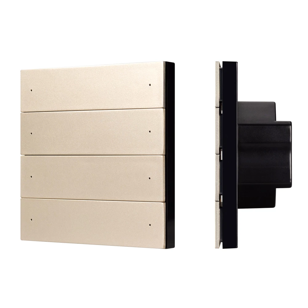 INTELLIGENT ARLIGHT Кнопочная панель SMART-DMX512-801-22-8G-8SC-DIM-IN Gold (230V, 2.4G) (IARL, IP20 Пластик, 5 лет) 039317 - Viokon.com