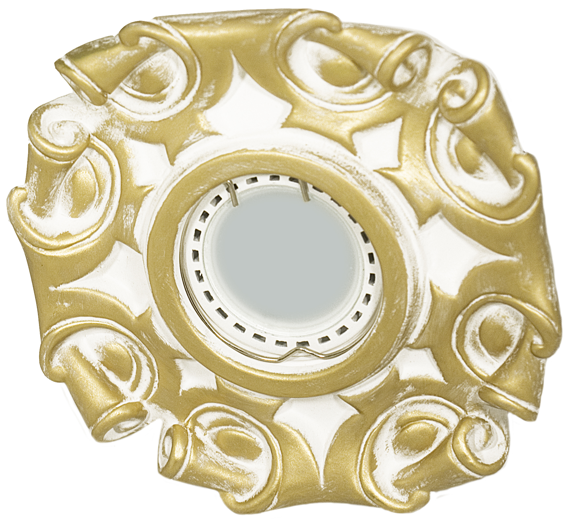 Встраиваемый гипсовый декоративный светильник RD-008 Wh/G - Viokon.com