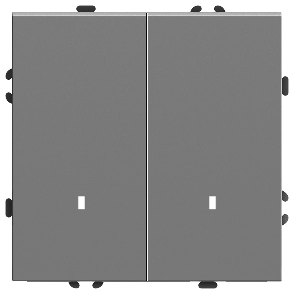 Выключатель 2-клавишный c индикатором (механизм), STEKKER, 250В, 10А, серия Эмили, RSW10-5102-10,  платиново-серый, soft touch (49942) - Viokon.com
