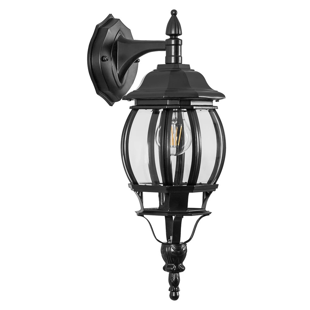 Светильник садово-парковый Feron 8102/PL8102 восьмигранный на стену вниз 100W E27 230V, черный (11098) - Viokon.com