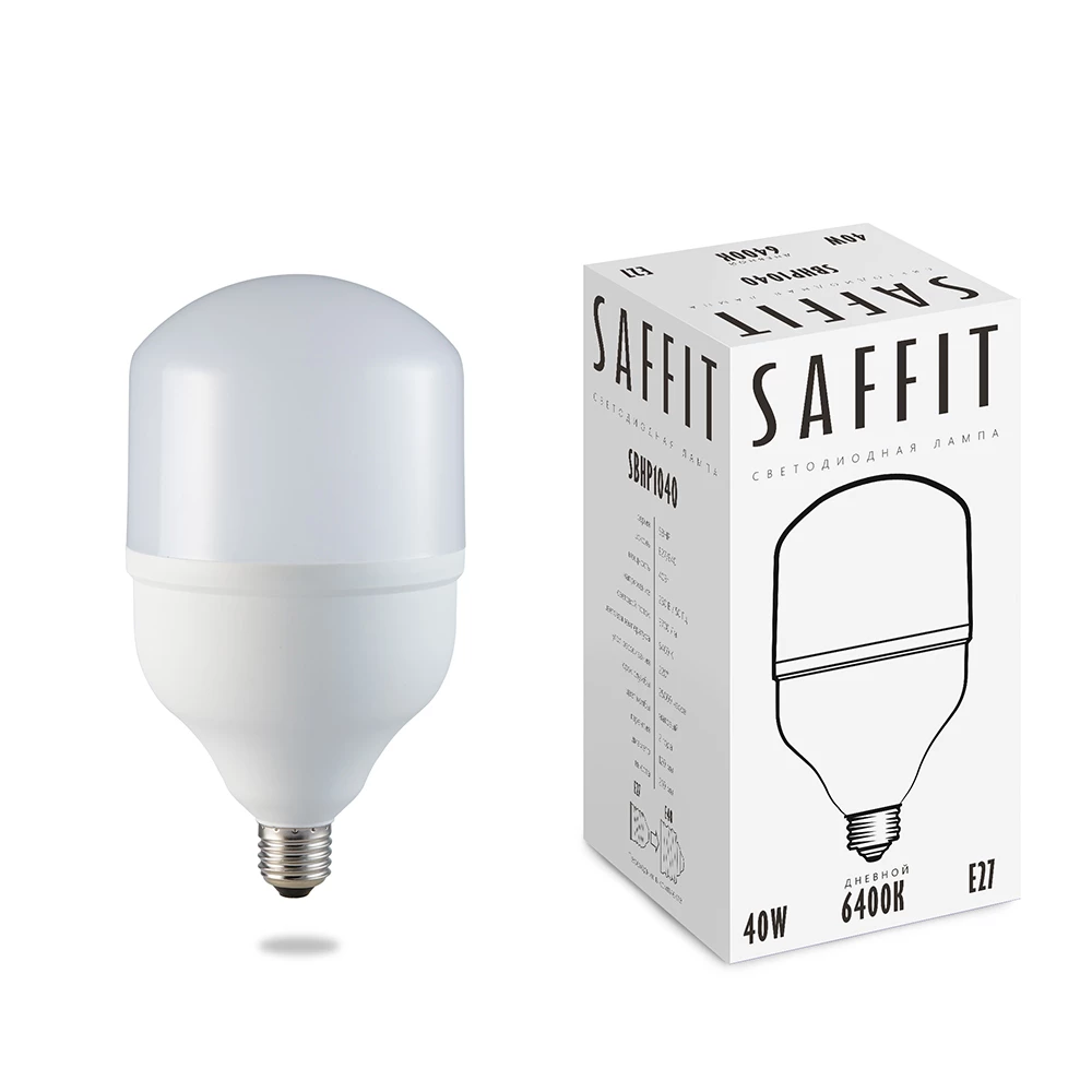 Лампа светодиодная SAFFIT SBHP1040 E27 40W 230V 6400K (55093) - Viokon.com