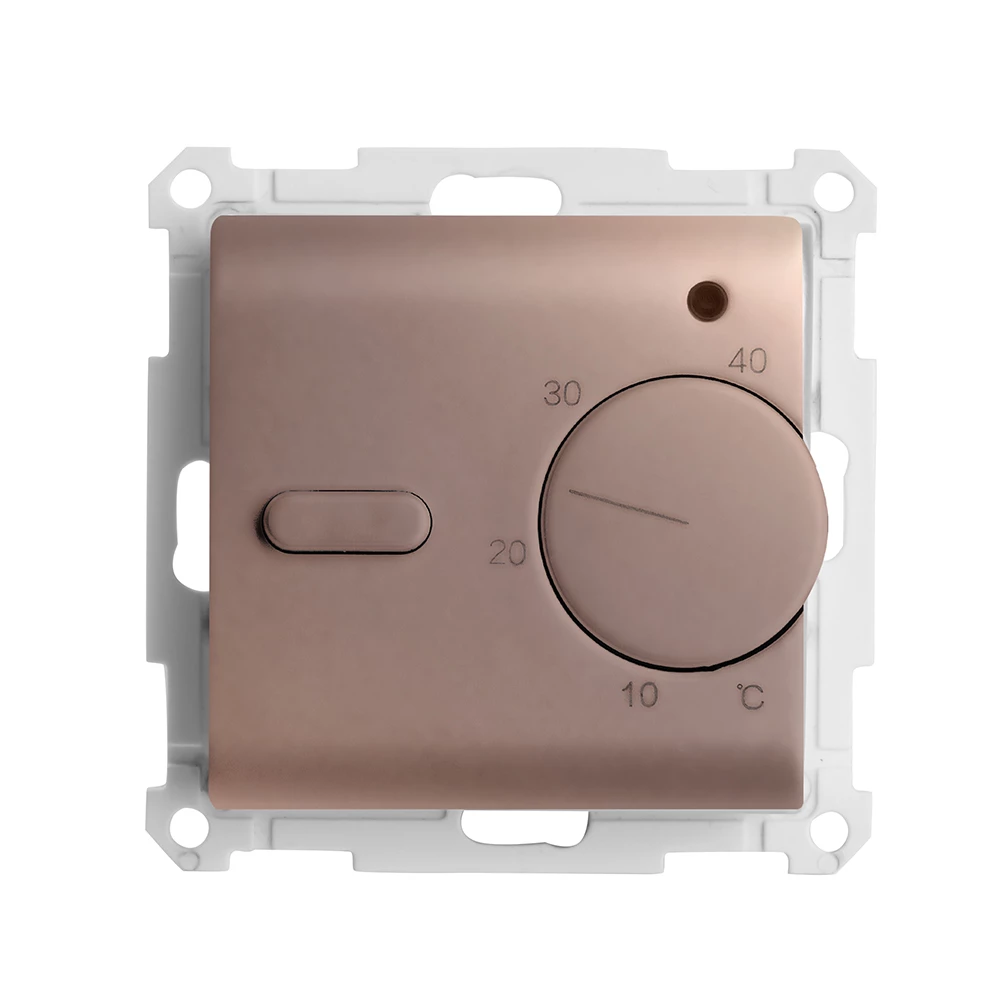 Терморегулятор механический для теплого пола (механизм), STEKKER GLS00-7117-02, 250В, 3500Вт, серия Катрин, шампань (49743) - Viokon.com