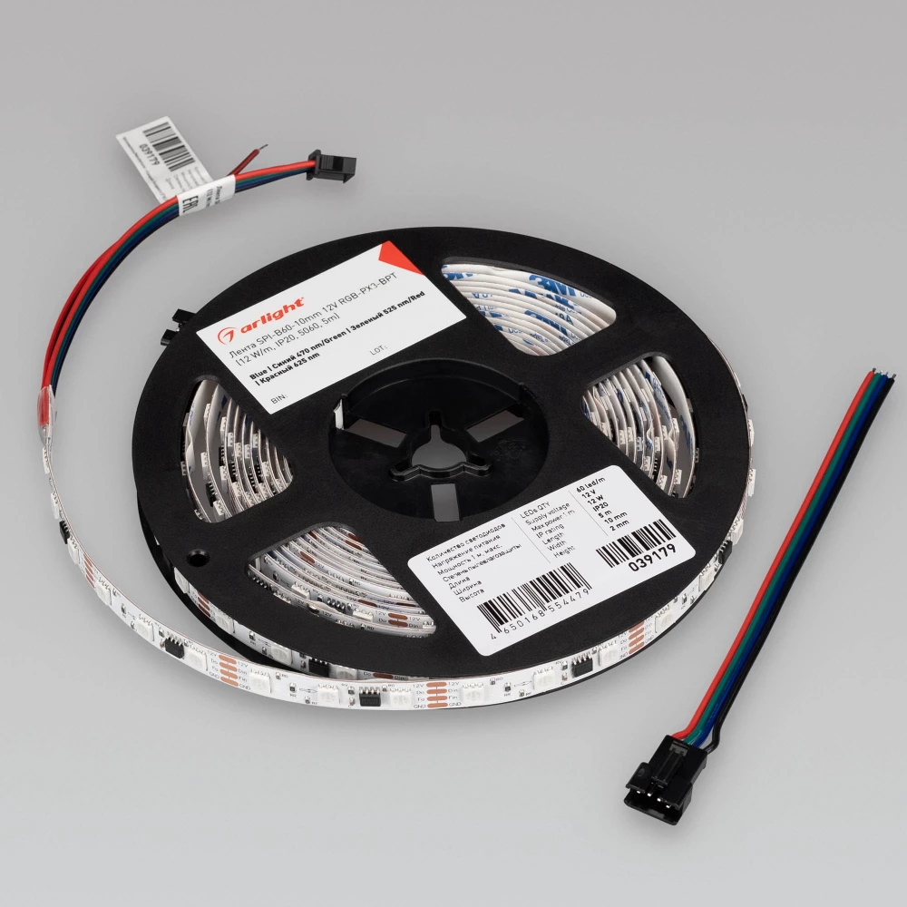 Лента SPI-B60-10mm 12V RGB-PX3-BPT (12 W/m, IP20, 5060, 5m) (Arlight, бегущий огонь) 039179 - Viokon.com