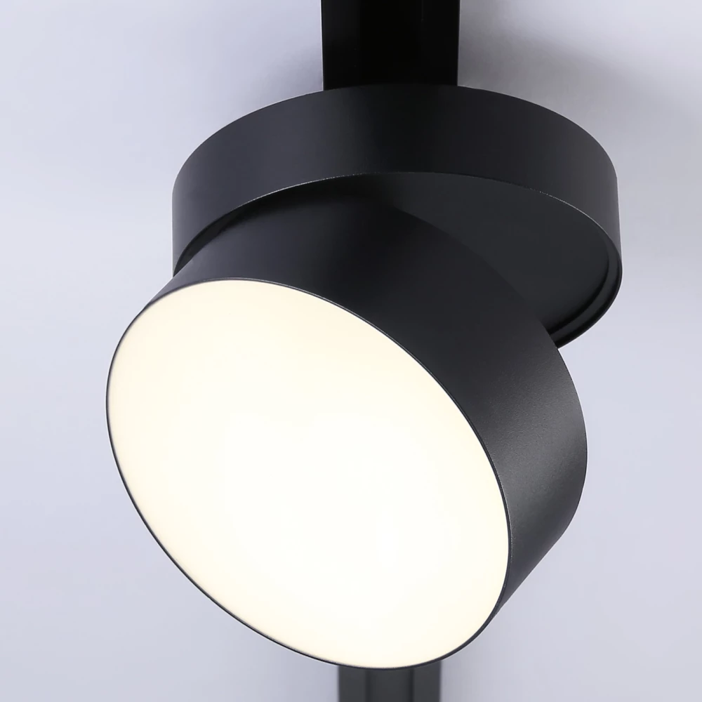 Трековый однофазный светодиодный светильник GL6877 BK черный LED 16W 3000K D115*90 - Viokon.com