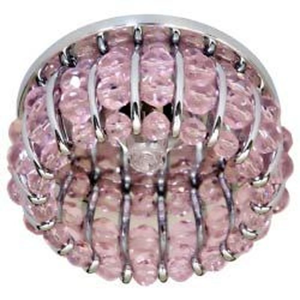 Светильник потолочный, JCD9 G9 с  розовым стеклом, хром, с лампой, CD2119 (18433) - Viokon.com