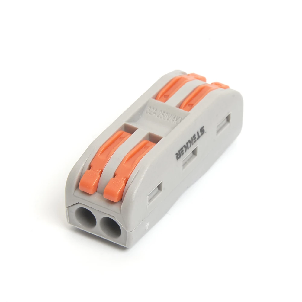 Клемма монтажная д/ подкл. фазн. проводников STEKKER, LD222-422, 2 контактные группы, 1ввод,1вывод на полюс (DIY упак 5 шт) (39486) - Viokon.com