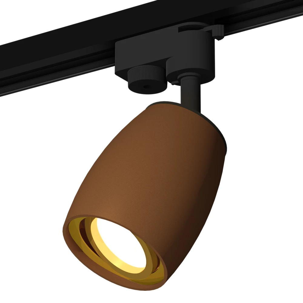 Комплект трекового однофазного светильника XT1124004 SCF/PYG кофе песок/золото желтое полированное MR16 GU5.3 (A2521, C1124, N7004) - Viokon.com