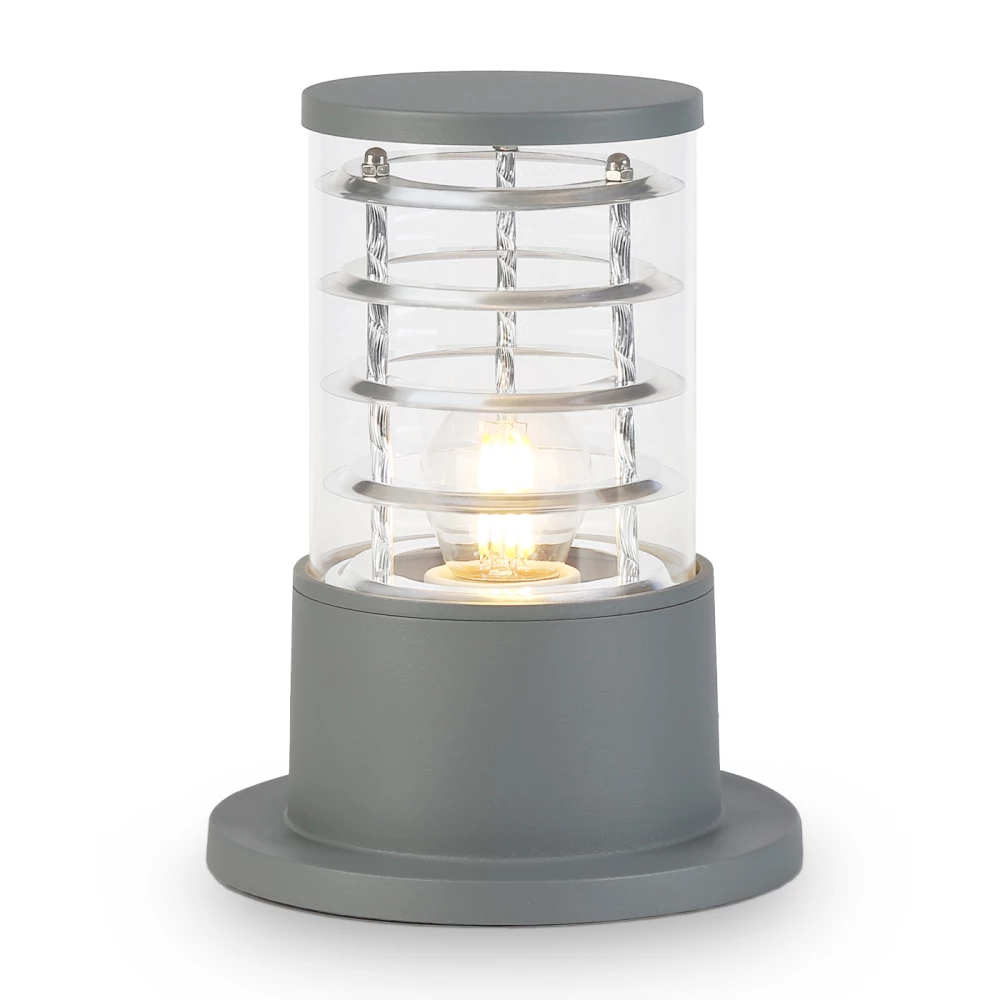 Уличный ландшафтный светильник ST2531 GR/CL серый/прозрачный IP54 E27 max 11W D108*200 - Viokon.com