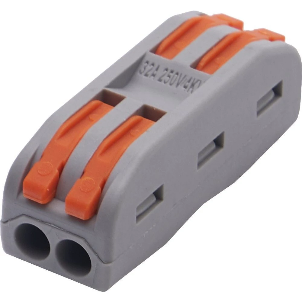 Клемма строительно-монтажная STEKKER для подключения фазных проводников 2 контактные группы, (1 ввод,1вывод на полюс) LD222-422 (39035) - Viokon.com