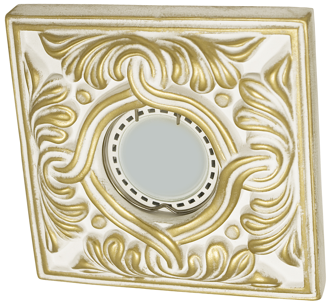 Встраиваемый гипсовый декоративный светильник RD-002 Wh/G - Viokon.com