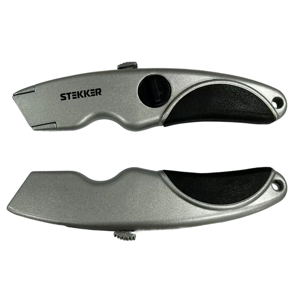 Нож строительно-монтажный с трапециевидным лезвием, 19 мм, 2 лезвия в рукоятке KMU-12-T (50199) - Viokon.com