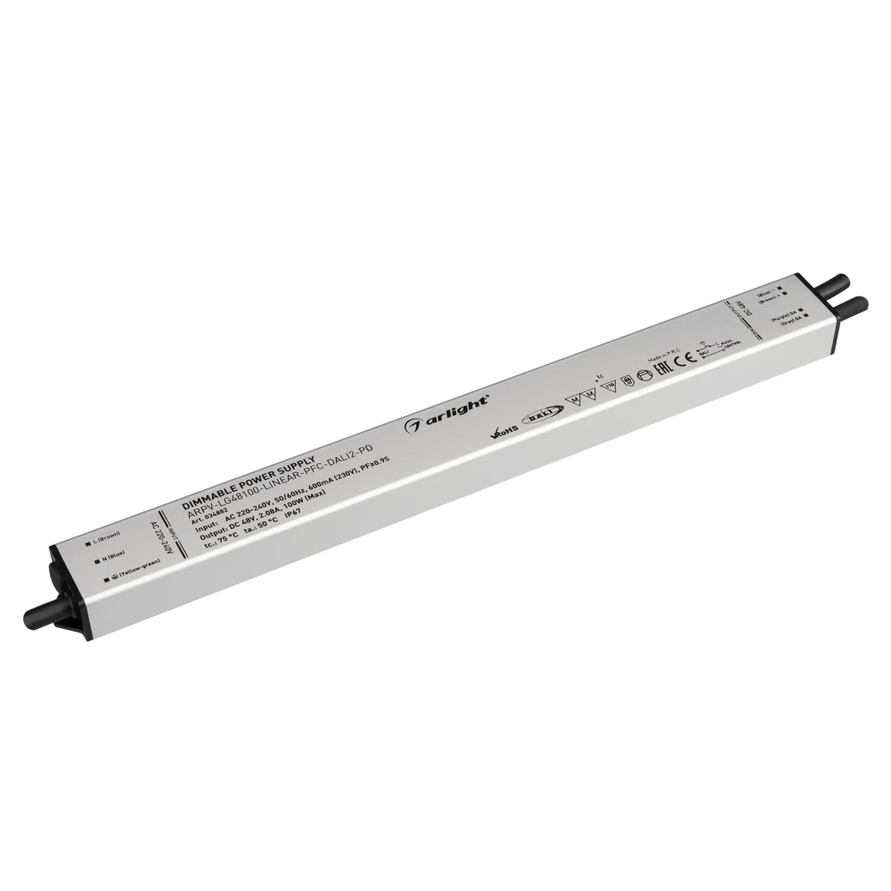 Блок питания ARPV-LG48100-LINEAR-PFC-DALI2-PD (48V, 2.08A, 100W) (Arlight, IP67 Металл, 5 лет) 034882 - Viokon.com
