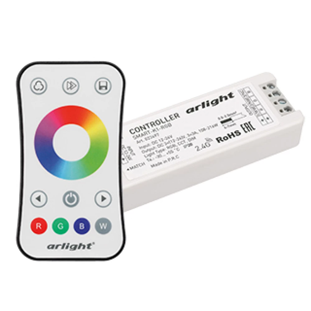 Контроллер SMART-RGB-SET-RING (12-24V, 3x3A, ПДУ 2.4G) (Arlight, IP20 Пластик, 5 лет) 034807 - Viokon.com
