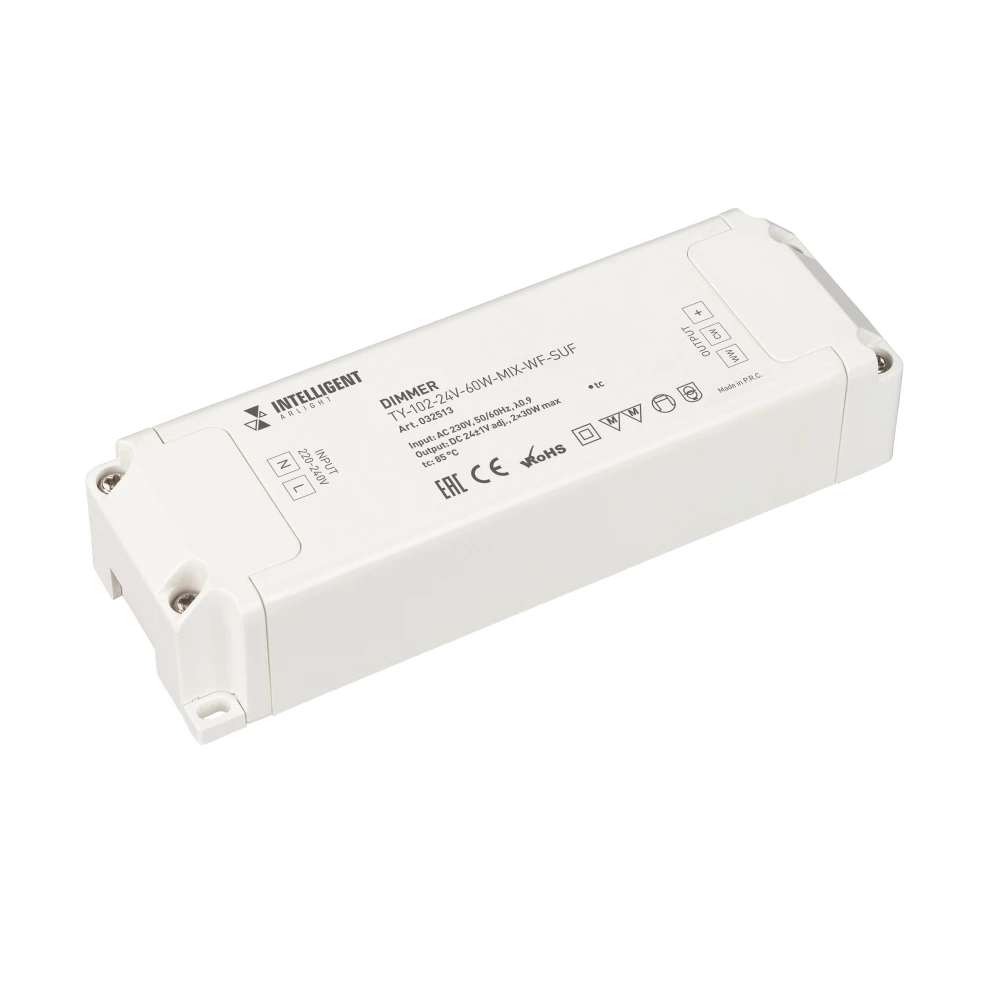INTELLIGENT ARLIGHT Диммер TY-102-24V-60W-MIX-WF-SUF (230V, WIFI, 433MHz, 2x1.25A) (IARL, Пластик) 032513 - Viokon.com