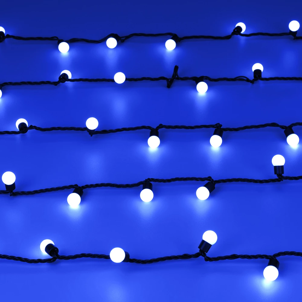 Светодиодная гирлянда ARD-BALL-CLASSIC-D17.5-10000-BLACK-100LED BLUE (230V, 7W) (Ardecoled, IP65) 025582 - Viokon.com