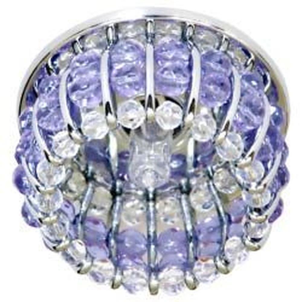 Светильник потолочный, JCD9 G9 с прозрачным и  сиреневым стеклом, хром, с лампой, CD2119 (18348) - Viokon.com