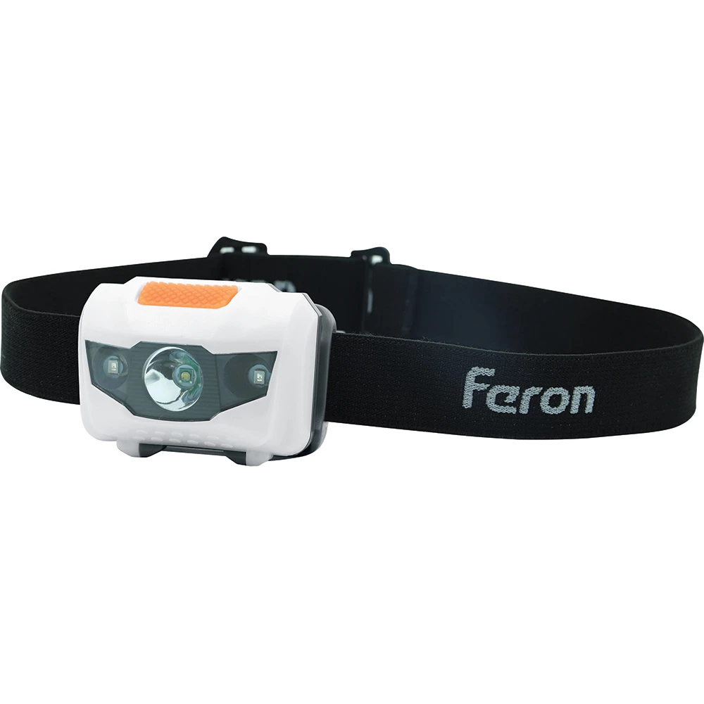 Фонарь налобный Feron TH2302 на батарейках 3*AAA, 1LED+2RED IP44, пластик (41681) - Viokon.com