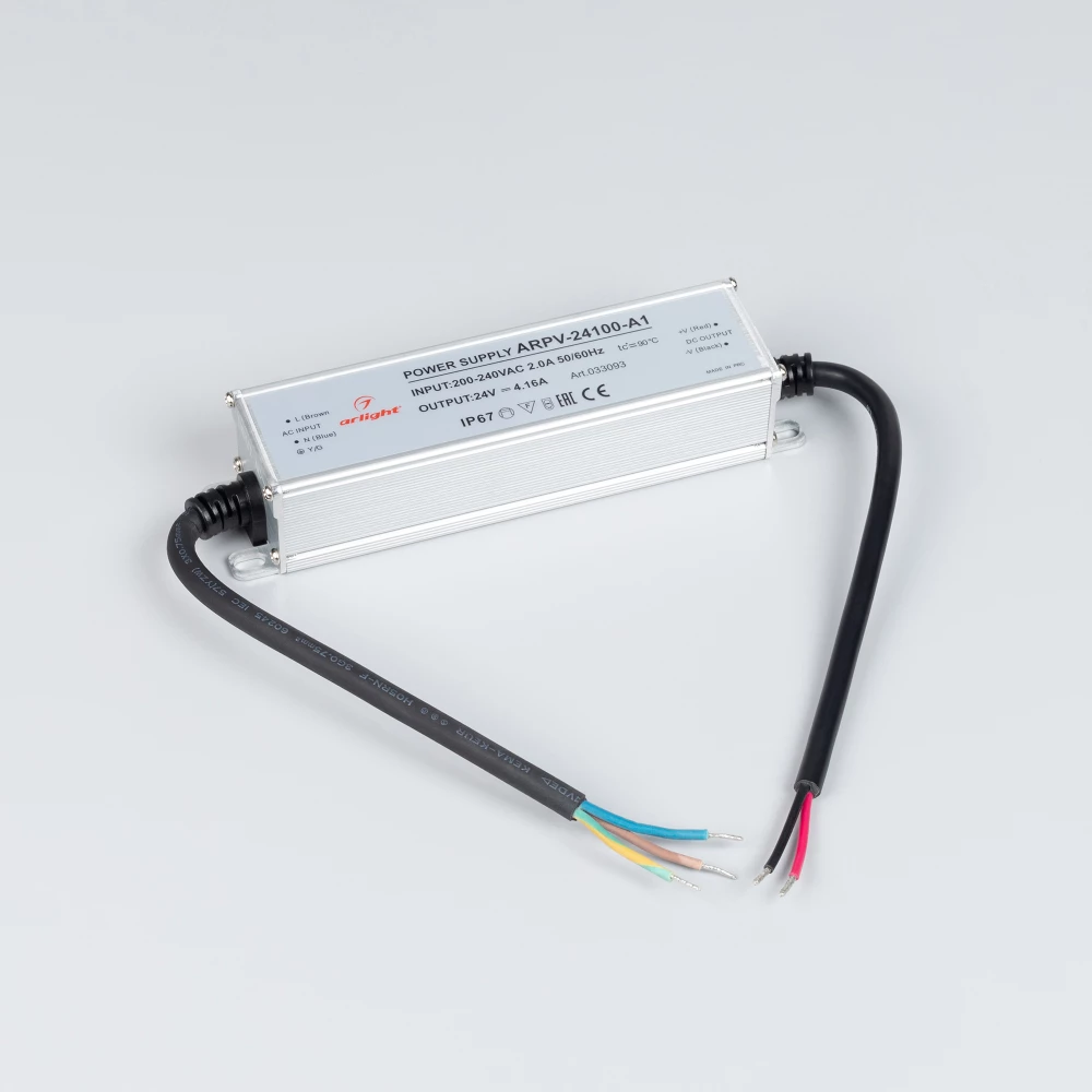 Блок питания ARPV-24100-A1 (24V, 4.16A, 100W) (Arlight, IP67 Металл, 3 года) 033093 - Viokon.com