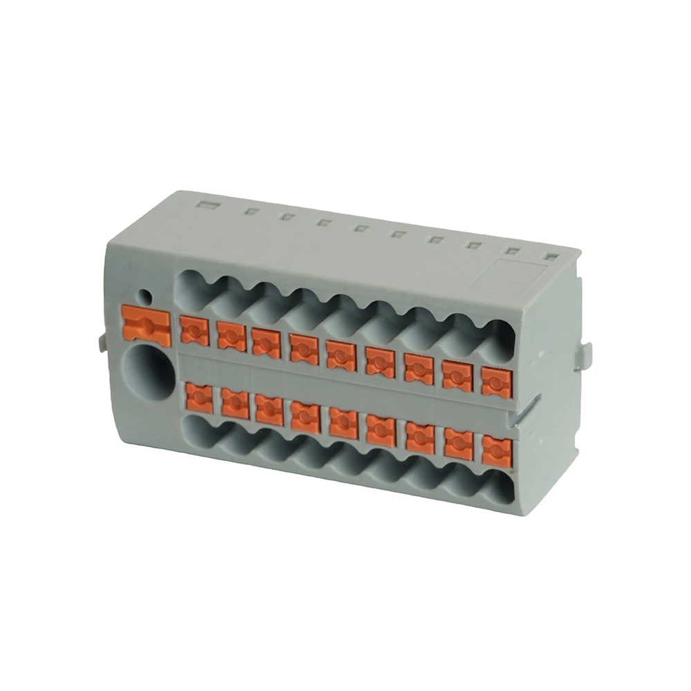 Зажим блочный (групп) для распред.тока нагрузки push-in на 18 точек, сеч 2,5 мм2,690V,41А, 1точка интегр. питание,  LD580 PTFIX 6-18/25 (49749) - Viokon.com