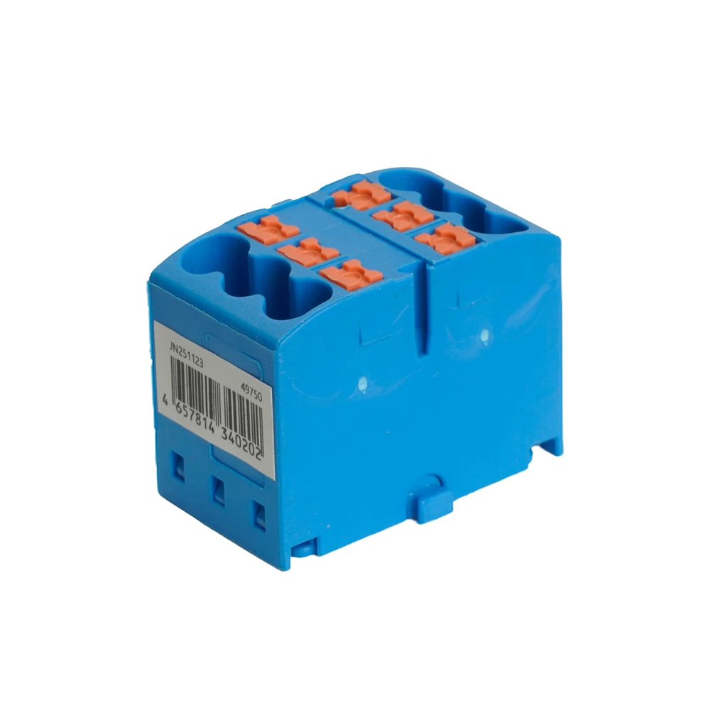 Зажим блочный (групп) для распред.тока нагрузки push-in на 6 точек, сеч 2,5 мм2, 450V, 24А, синий LD580 PTFIX 06/25 (49750) - Viokon.com