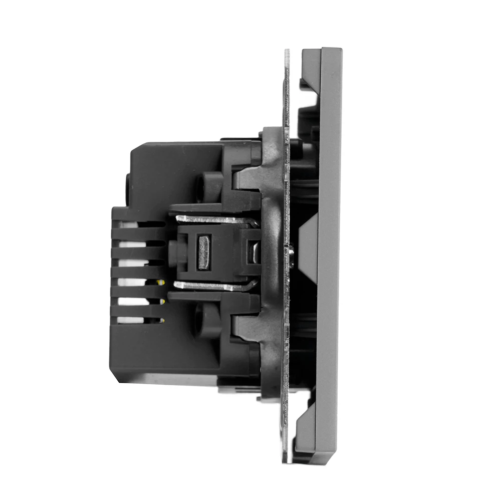 Розетка 2-местная USB + Type C (механизм), STEKKER, 250В, 20W, серия Эмили, RST10-5115-10, платиново-серый, soft touch (49957) - Viokon.com