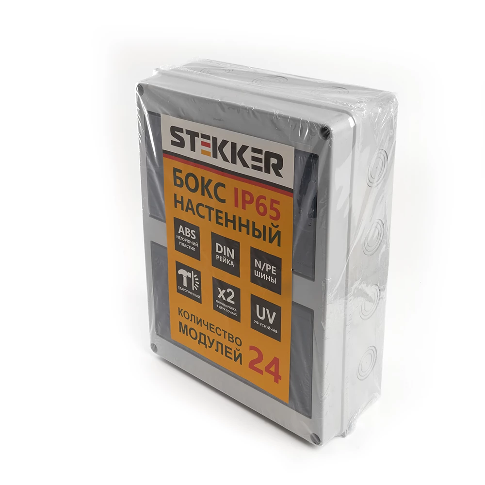 Бокс настенный STEKKER EBX50-1/24-65 24 модуля, пластик, IP65 (39194) - Viokon.com
