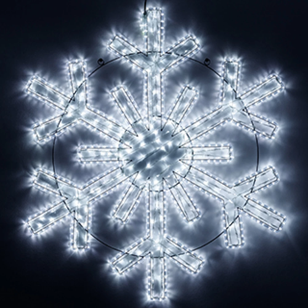 Фигура светодиодная ARD-SNOWFLAKE-M11-1250x1200-604LED White (230V, 36.5W) (Ardecoled, IP65) 034260 - Viokon.com