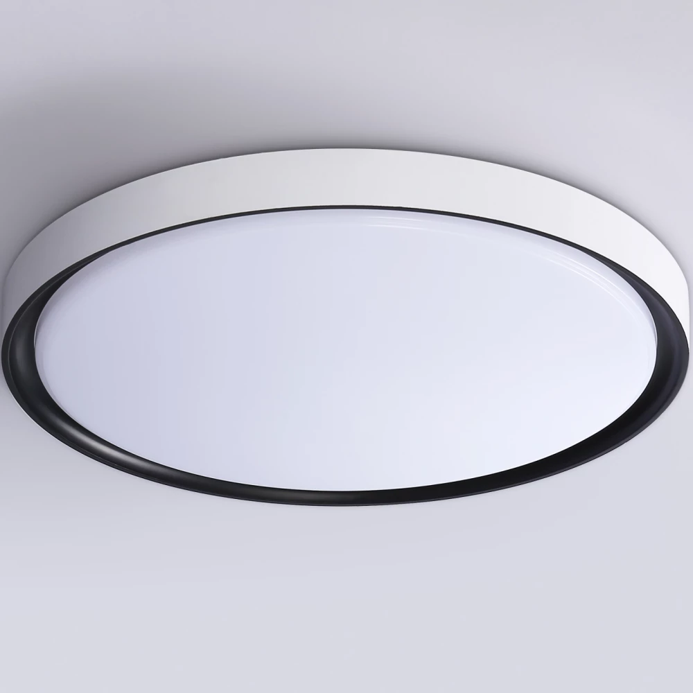 Потолочный светодиодный светильник с высокой степенью защиты IP54 FZ1247 WH/BK белый/черный IP54 20W 5000K D300*60 (Без ПДУ) - Viokon.com