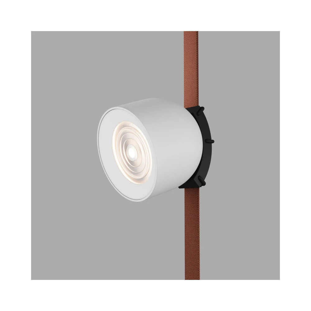 DK5540-WHBK Поворотный светильник для трека-ремня Belty серия Spot со светодиодом D100H107мм 48V DC 12W RA90 38 4000K IP20 белый с черным алюминий - Viokon.com