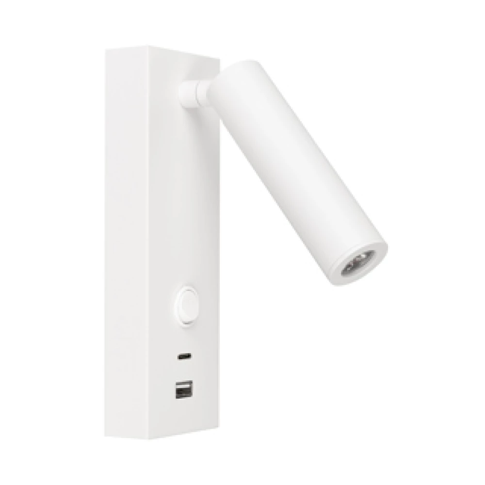 Светильник SP-BED-CHARGE-S60x125-3W Warm3000 (WH, 20 deg, 230V, USB-A, USB-C) (Arlight, IP20 Металл, 3 года) 031394(1) - Viokon.com