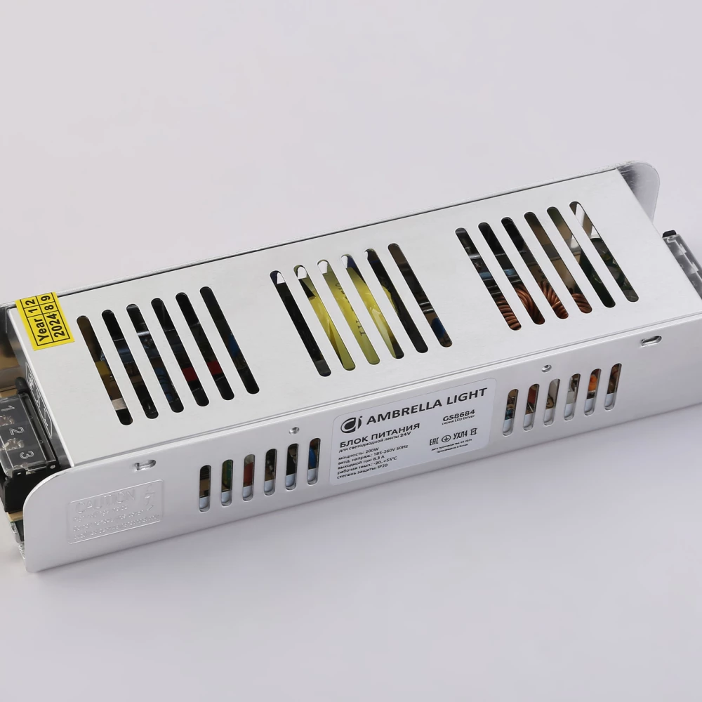 Блок питания с EMC для светодиодной ленты 24V 200W 8,3A IP20 185-260V 223*67*40 GS8684 GS8684 блок питания 24V 200W 8.3A IP20 185-260V 223*67*40 - Viokon.com