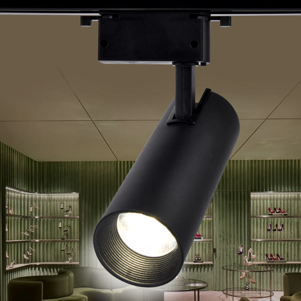 Трековый однофазный светодиодный светильник GL5860 BK черный LED 30W 4200K 24° - Viokon.com