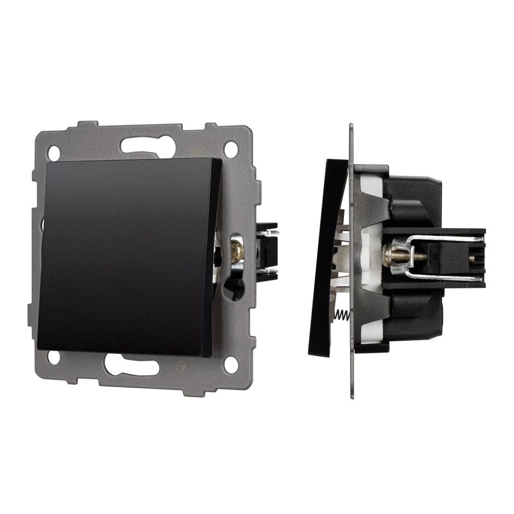 Механизм выключателя одноклавишный самовозвратный SWT-MKR1-PL-BK-V (250V, 10A) (Arlight, -) 049880 - Viokon.com