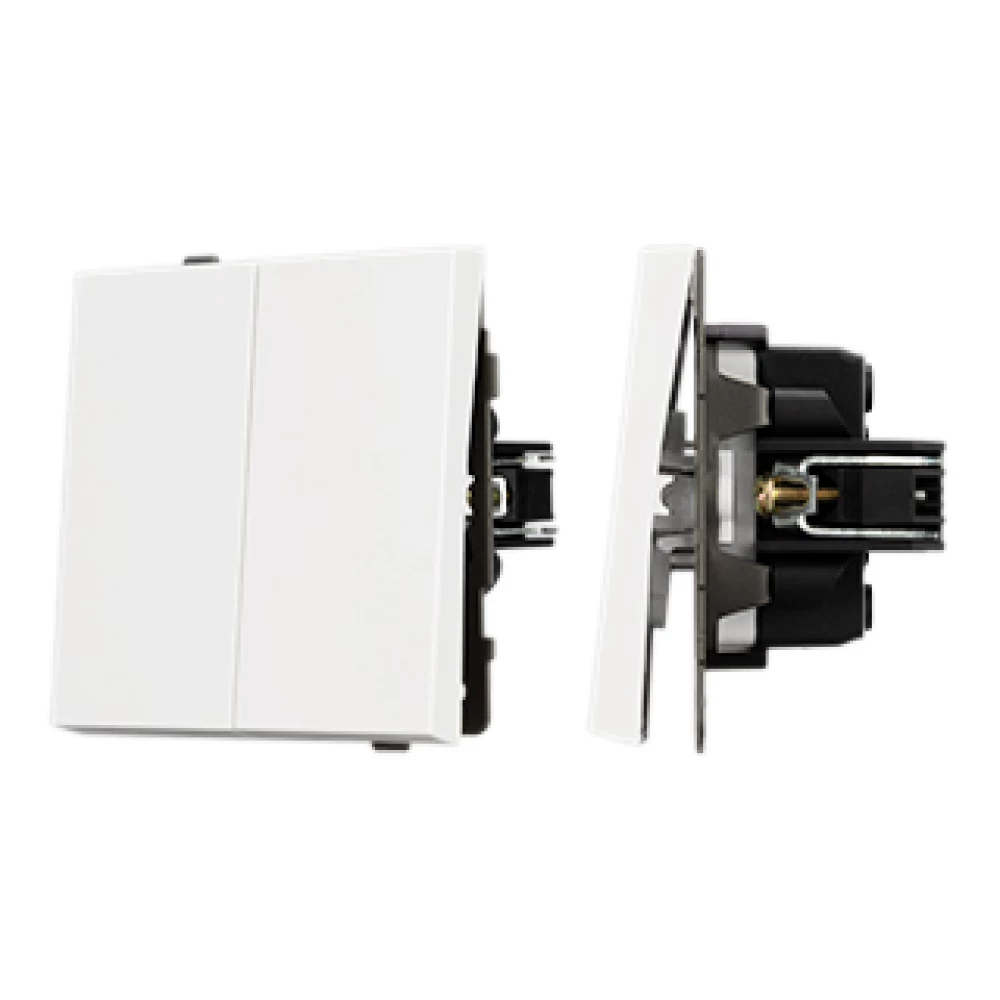 Механизм выключателя двухклавишный проходной SWT-TENDO-MKP2-PL-WH (230V, 10A) (Arlight, Белый) 054066 - Viokon.com