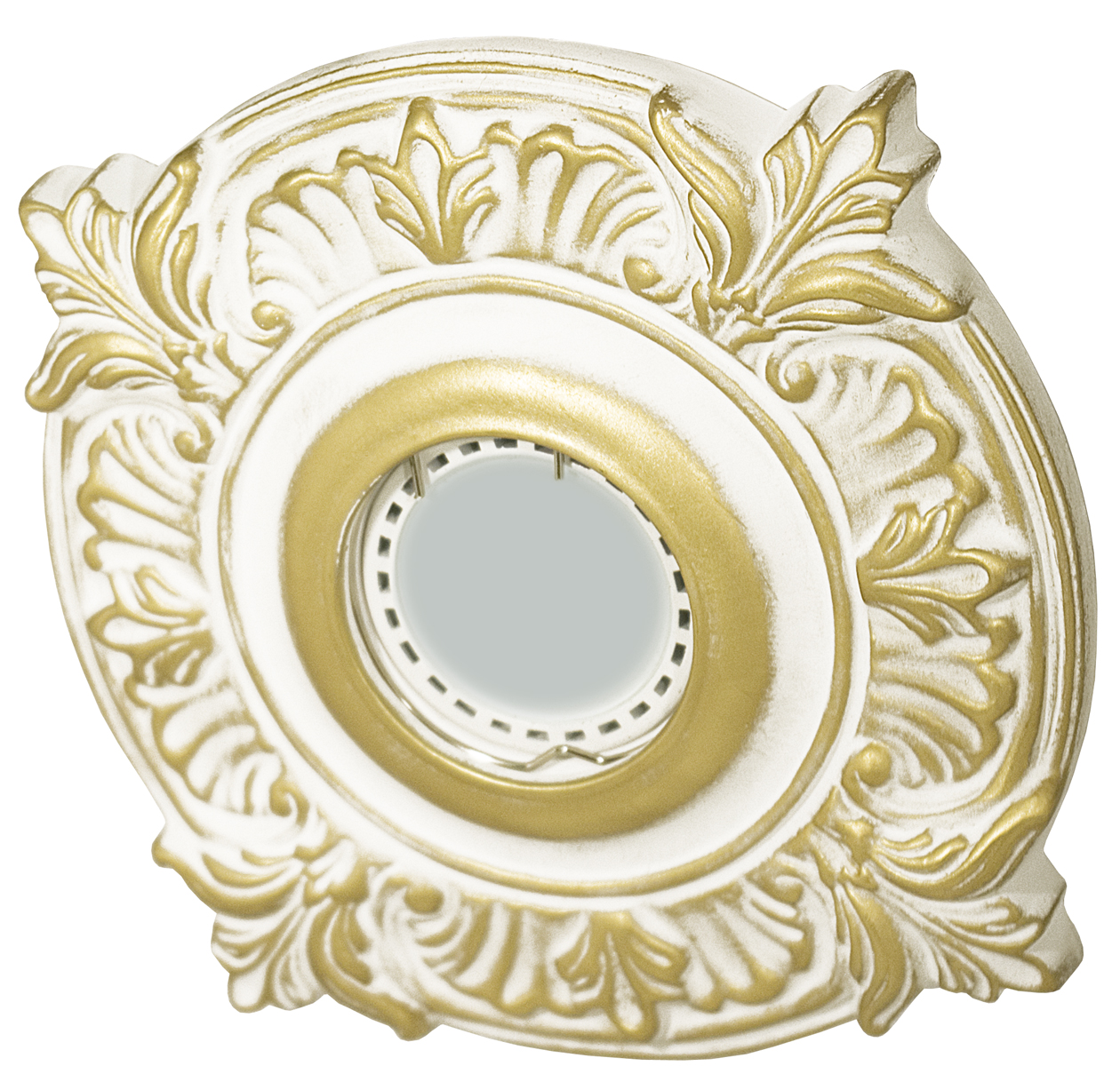 Встраиваемый гипсовый декоративный светильник RD-010 Wh/G - Viokon.com