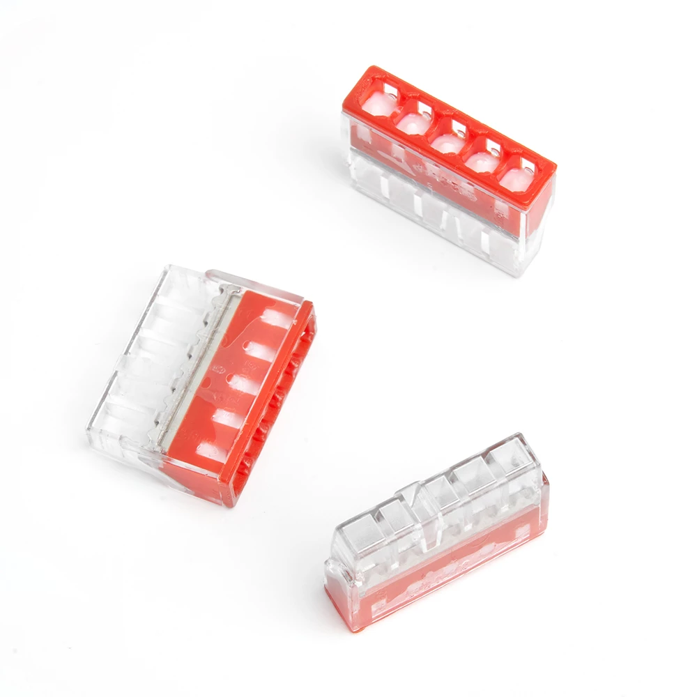 Клемма монтажная 5-проводная с пастой STEKKER  для 1-жильного проводника, LD2273-245 (5 штук в упаковке) (39949) - Viokon.com