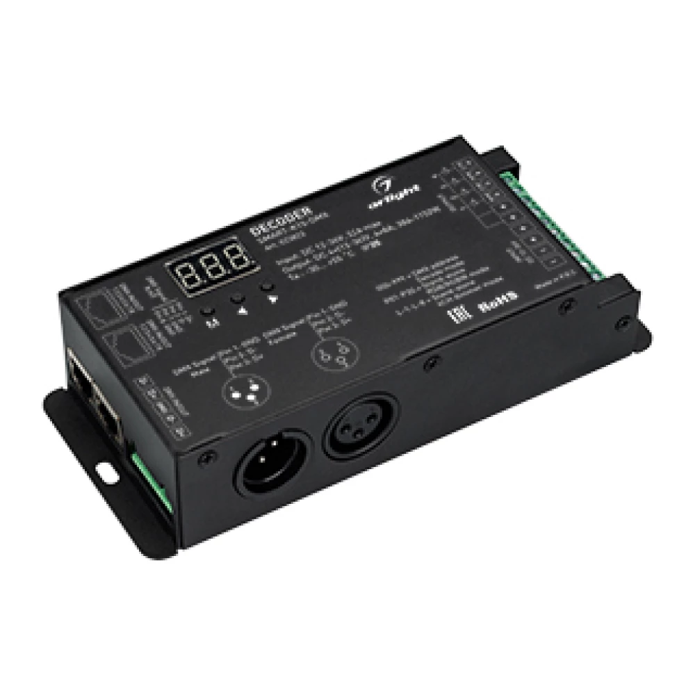 Декодер SMART-K15-DMX (12-36V, 4x8A) (Arlight, IP20 Металл, 5 лет) 023823 - Viokon.com