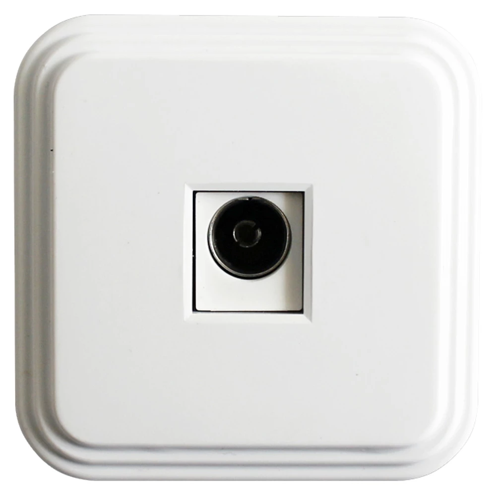 Розетка телевизионная 1-местная STEKKER, PST00-20-20 (ТР-01),  75 Ом, 5-862МГц, белый (39705) - Viokon.com