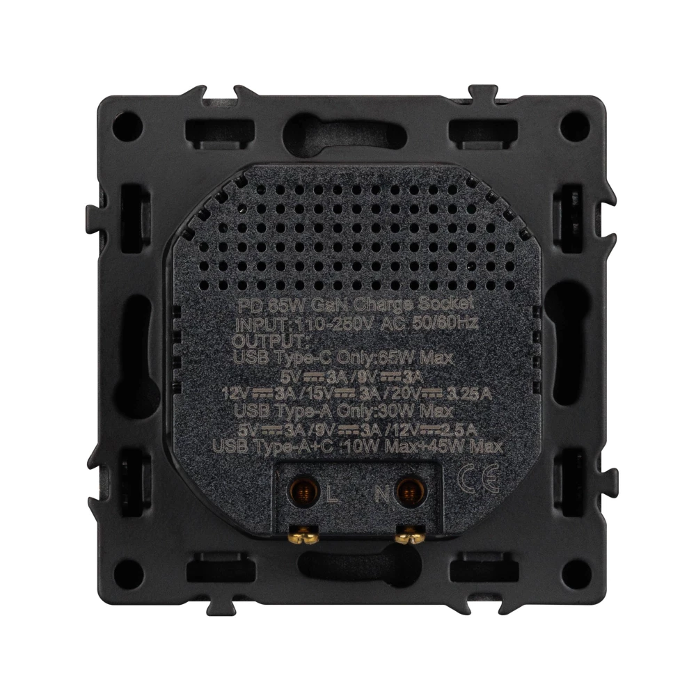 Механизм розетки с быстрой USB зарядкой SCT-NOBE-MUAC-SFPL-FC-GR (65W, QC3) (Arlight, Серый базальт) 054319 - Viokon.com