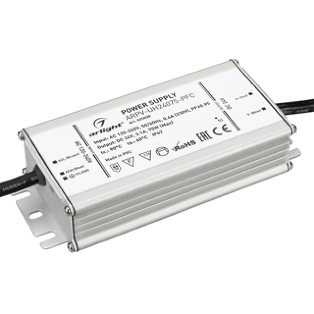 Блок питания ARPV-UH24075-PFC (24V, 3.1A, 75W) (Arlight, IP67 Металл, 7 лет) 025028 - Viokon.com