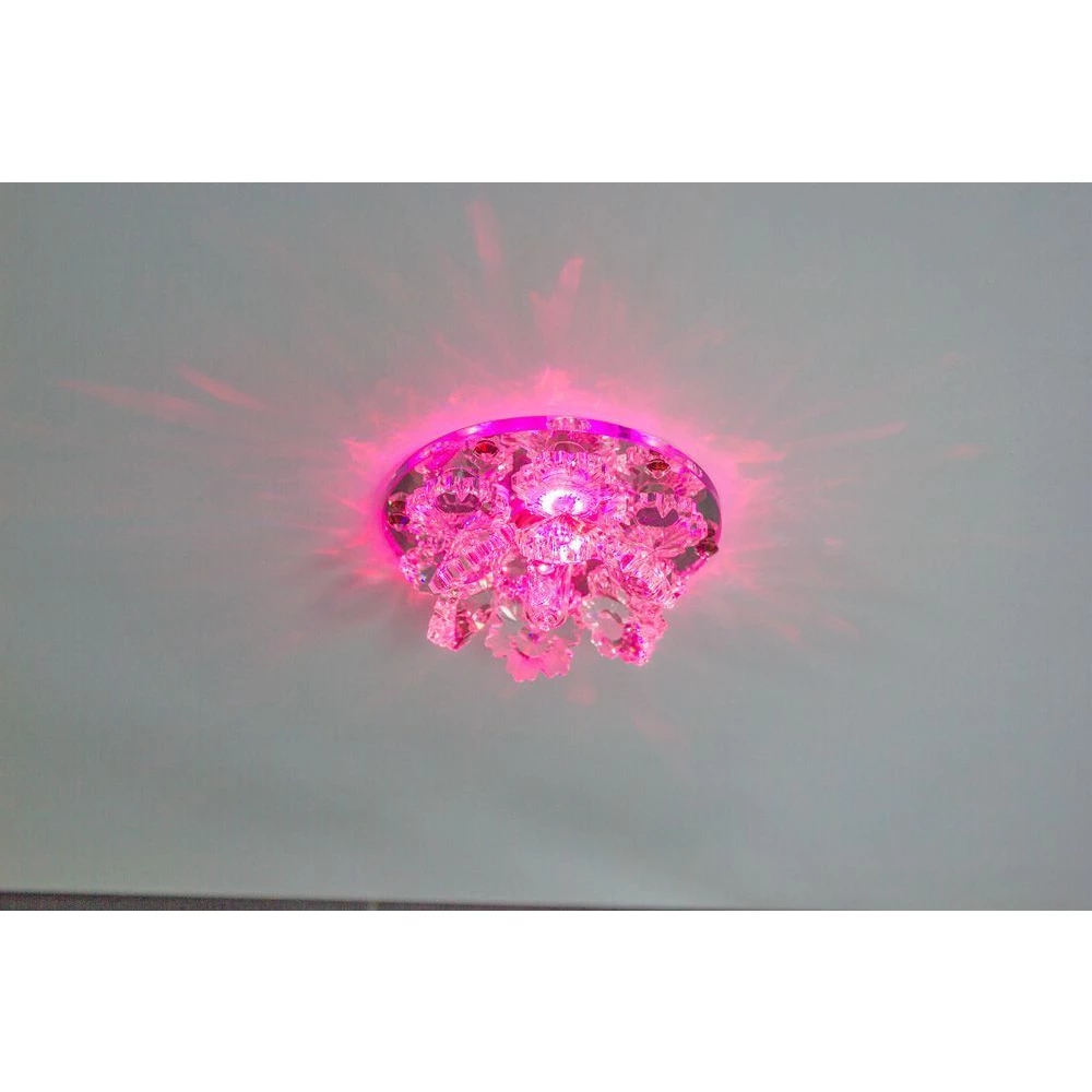 Светильник встраиваемый с разноцветной LED подсветкой Feron 1540 JCD9 прозрачно-желтый (27869) - Viokon.com