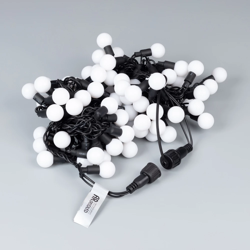 Светодиодная гирлянда ARD-BALL-CLASSIC-D23-10000-BLACK-80LED BLUE (230V, 3.5W) (Ardecoled, IP65) 025600 - Viokon.com