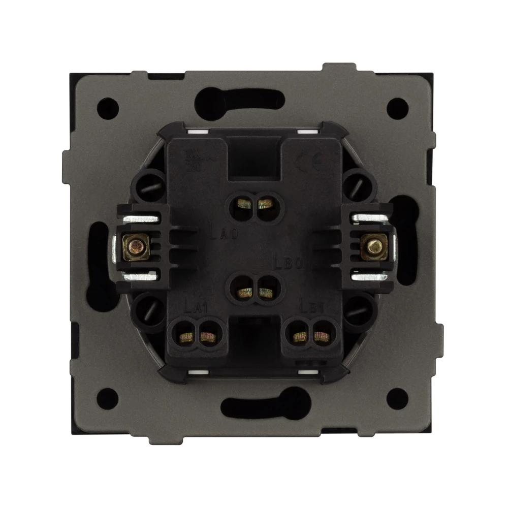 Механизм выключателя двухклавишный непроходной SWT-TENDO-MK02-PL-BK (230V, 10A) (Arlight, Черный) 054059 - Viokon.com