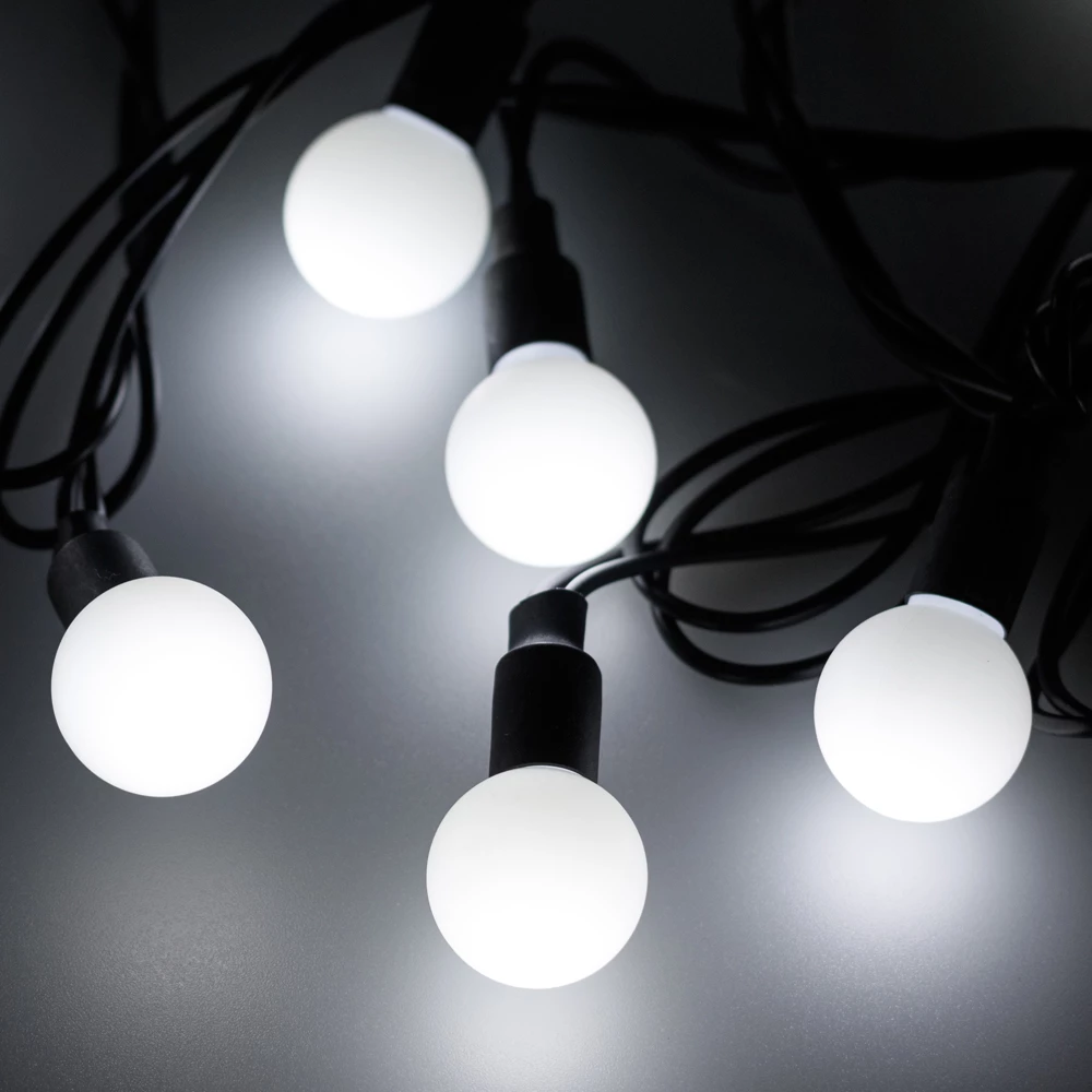 Светодиодная гирлянда ARD-BALL-CLASSIC-D23-20000-BLACK-160LED WHITE (230V, 7W) (Ardecoled, IP65) 025630 - Viokon.com